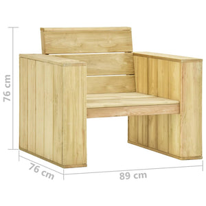 Καρέκλα Κήπου από Εμποτισμένο Ξύλο Πεύκου με Ανθρακί Μαξιλάρια