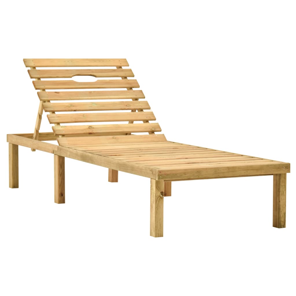 Ξαπλώστρα Κήπου από Εμποτ. Ξύλο Πεύκου με Τραπεζάκι & Μαξιλάρι - Pakobazaar