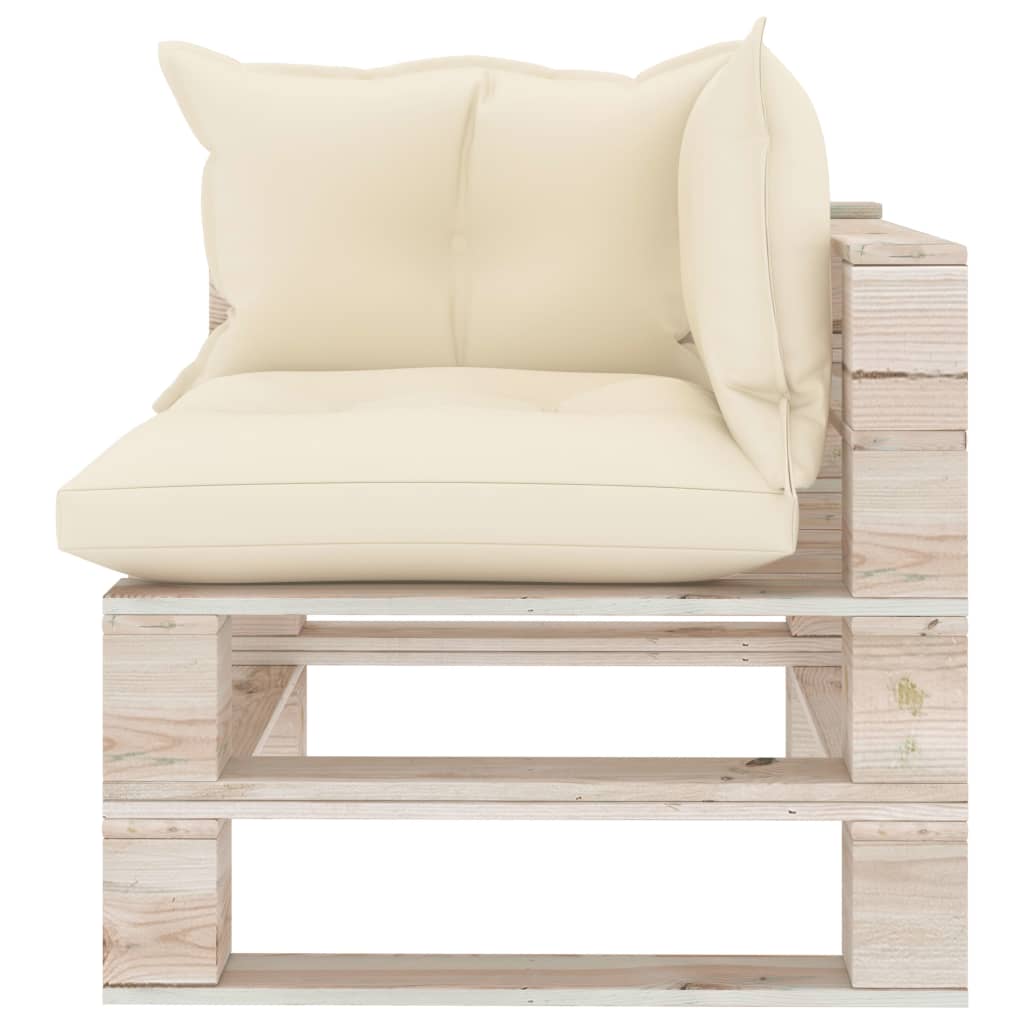 Σαλόνι Παλέτας Κήπου Σετ 6 Τεμ. από Ξύλο Πεύκου με Μαξιλάρια