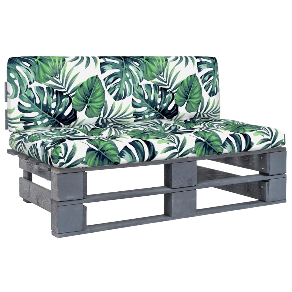 Καναπές Κήπου Μεσαίος από Παλέτες Γκρι Ξύλο Πεύκου - Pakobazaar