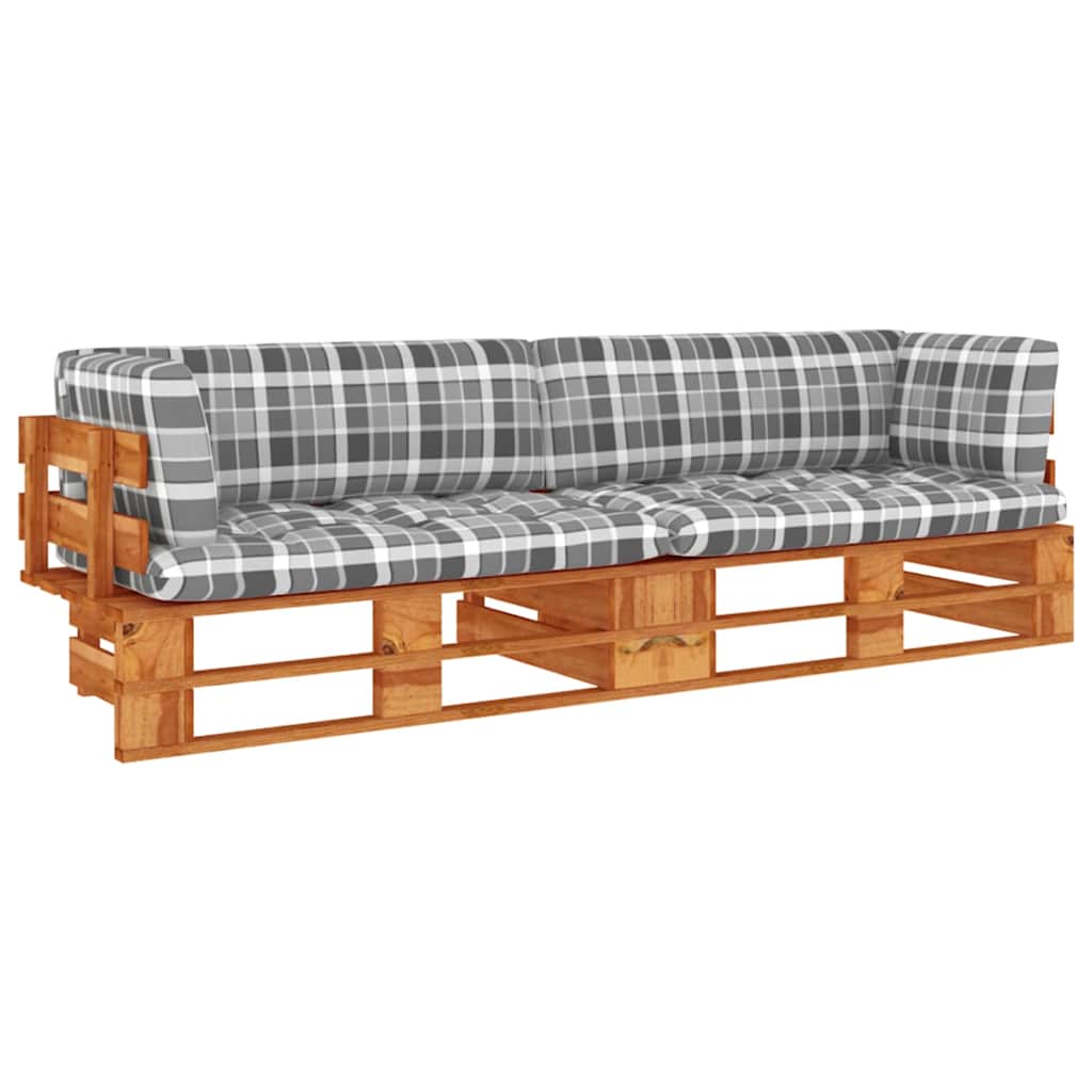 Καναπές Κήπου Παλέτας 2θέσιος Μελί Εμπ. Ξύλο Πεύκου&Μαξιλάρια - Pakobazaar