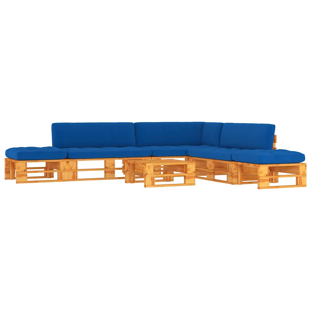 Σαλόνι Κήπου από Παλέτες Σετ 6 τεμ Καφέ Μελί Εμποτ. Ξύλο Πεύκου