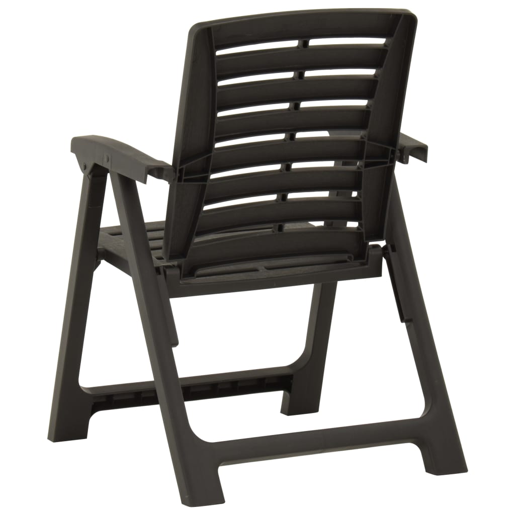 Καρέκλες Κήπου 2 τεμ. Ανθρακί Πλαστικές