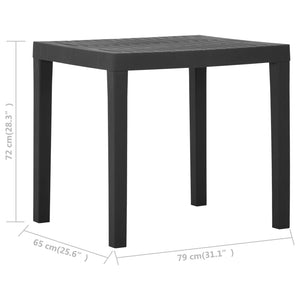 Τραπέζι Κήπου Γκρι 79 x 65 x 72 εκ. Πλαστικό