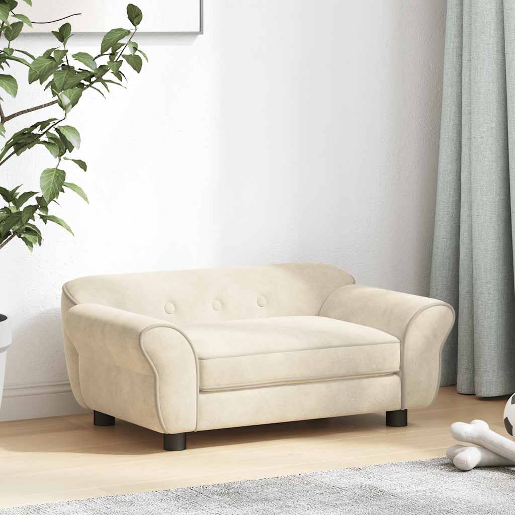 Καναπές - Κρεβάτι Σκύλου Κρεμ 72 x 45 x 30 εκ. Βελουτέ - PAKOBAZAAR