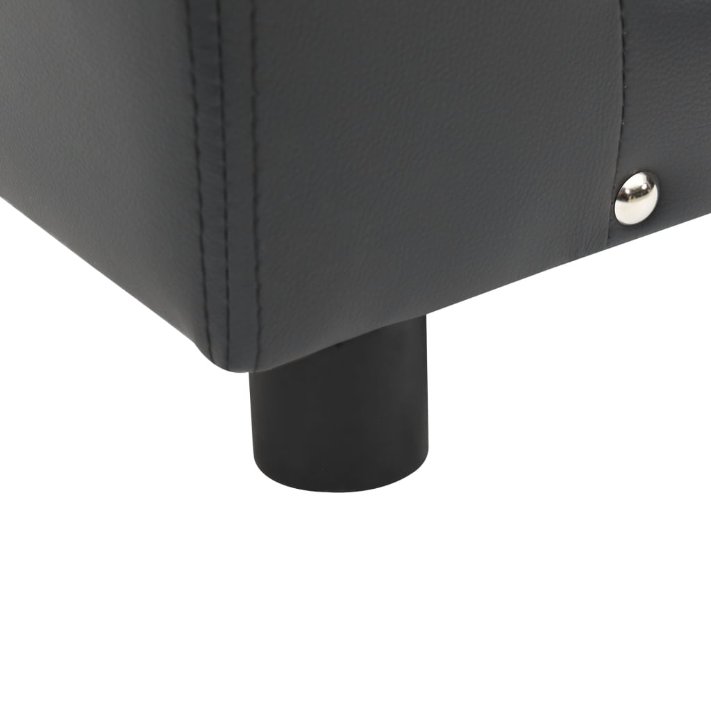 Καναπές-Κρεβάτι Σκύλου Σκ. Γκρι 81x43x31εκ. Βελουτέ/Συνθ. Δέρμα - PAKOBAZAAR