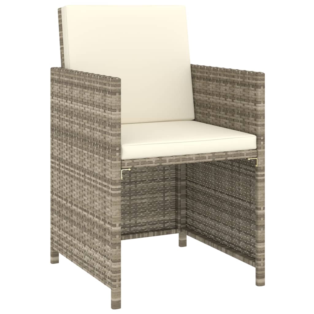 Σετ Τραπεζαρίας Εξ. Χώρου 6 τεμ. Μπεζ Συνθ. Ρατάν με Μαξιλάρια