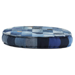 Πουφ Στρογγυλό Denim Patchwork 100 x 20 εκ.