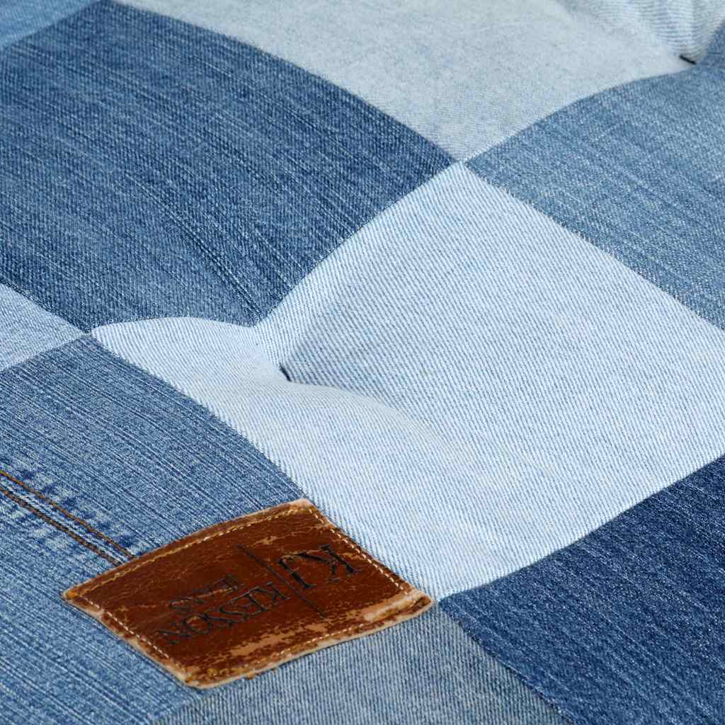 Πουφ Τετράγωνο Denim Patchwork 100 x 100 x 20 εκ.