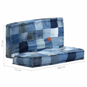 Πουφ Τετράγωνο Denim Patchwork 100 x 100 x 20 εκ.