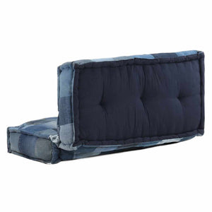 Πουφ Τετράγωνο Denim Patchwork 100 x 100 x 20 εκ.