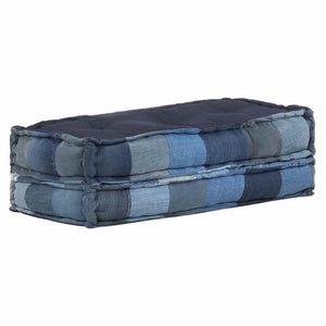 Πουφ Τετράγωνο Denim Patchwork 100 x 100 x 20 εκ.
