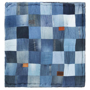 Πουφ Τετράγωνο Denim Patchwork 100 x 100 x 20 εκ.