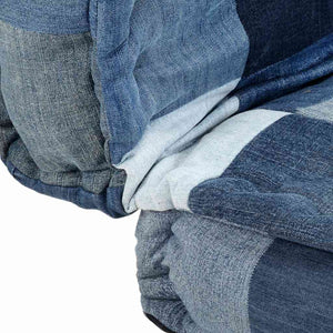 Πουφ Τετράγωνο Denim Patchwork 100 x 100 x 20 εκ.
