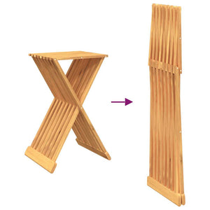 Σκαμπό Πτυσσόμενο 40 x 32,5 x 70 εκ. από Μασίφ Ξύλο Teak - Pakobazaar