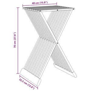 Σκαμπό Πτυσσόμενο 40 x 32,5 x 70 εκ. από Μασίφ Ξύλο Teak - Pakobazaar