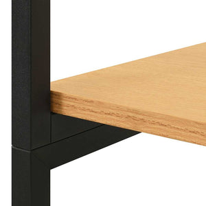 Ντουλάπα Μαύρη/Χρ. Δρυός 60x40x167 εκ. Μέταλλο & Μοριοσανίδα - Pakobazaar