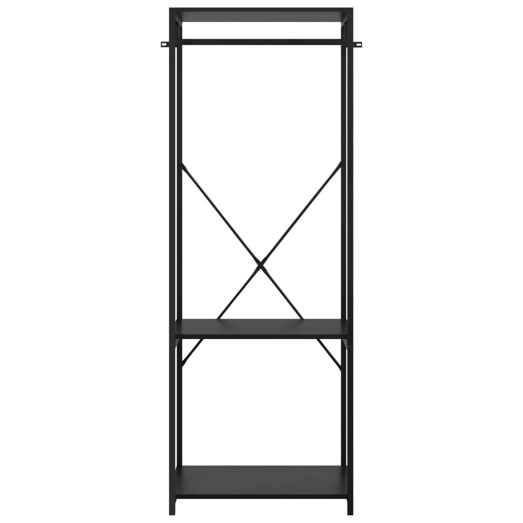 Ντουλάπα Μαύρη 60 x 40 x 167 εκ. από Μέταλλο & Μοριοσανίδα