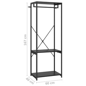 Ντουλάπα Μαύρη 60 x 40 x 167 εκ. από Μέταλλο & Μοριοσανίδα