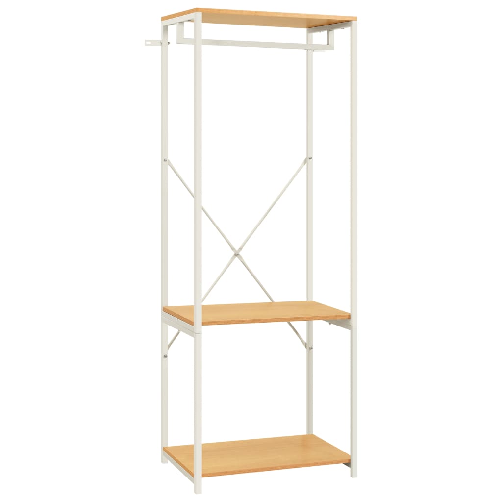 Ντουλάπα Λευκή/Χρώμα Δρυός 60x40x167 εκ. Μέταλλο & Μοριοσανίδα