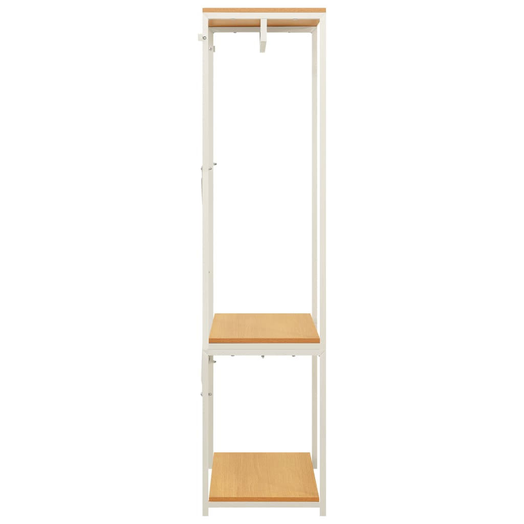 Ντουλάπα Λευκή/Χρώμα Δρυός 60x40x167 εκ. Μέταλλο & Μοριοσανίδα