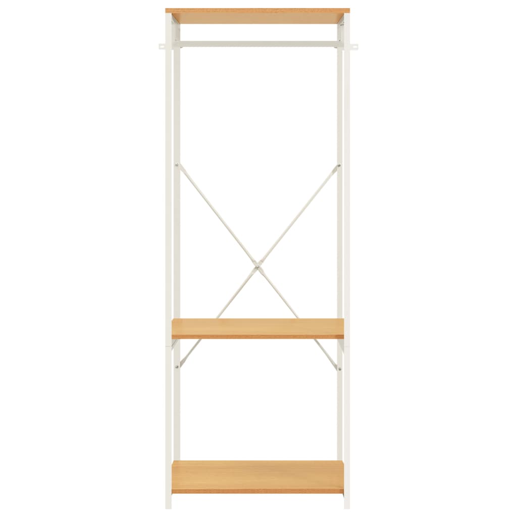 Ντουλάπα Λευκή/Χρώμα Δρυός 60x40x167 εκ. Μέταλλο & Μοριοσανίδα