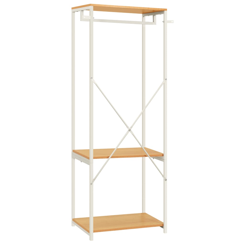 Ντουλάπα Λευκή/Χρώμα Δρυός 60x40x167 εκ. Μέταλλο & Μοριοσανίδα