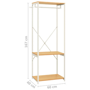 Ντουλάπα Λευκή/Χρώμα Δρυός 60x40x167 εκ. Μέταλλο & Μοριοσανίδα