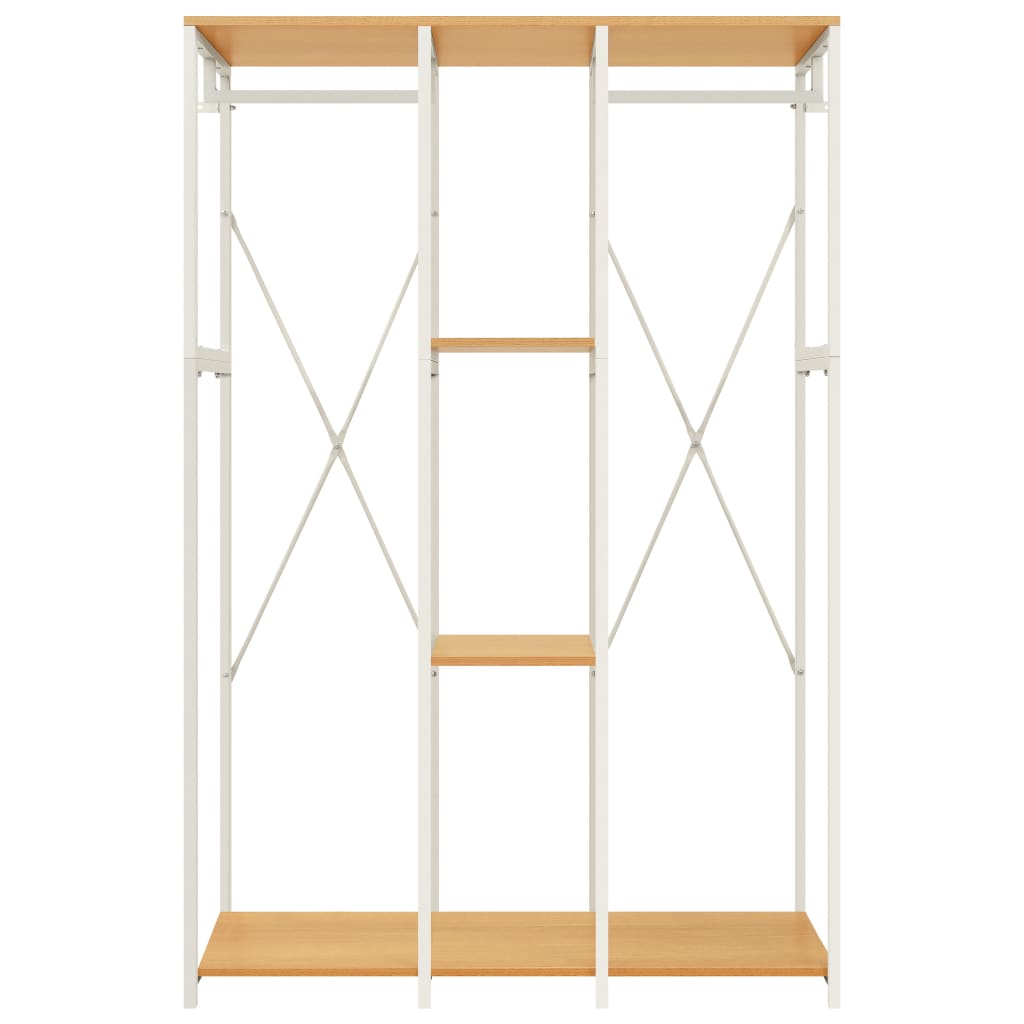 Ντουλάπα Λευκή/Χρώμα Δρυός 110x40x167εκ. Μέταλλο & Μοριοσανίδα