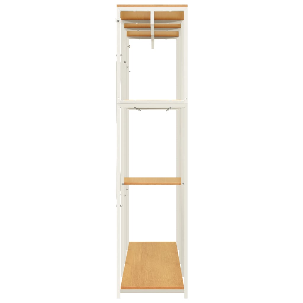 Ντουλάπα Λευκή/Χρώμα Δρυός 110x40x167εκ. Μέταλλο & Μοριοσανίδα