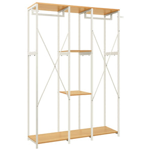 Ντουλάπα Λευκή/Χρώμα Δρυός 110x40x167εκ. Μέταλλο & Μοριοσανίδα