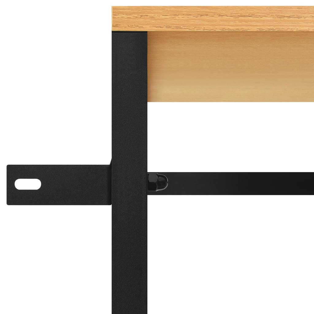 Ντουλάπα Μαύρη/Χρ. Δρυς 90x40x213 εκ. από Μέταλλο & Μοριοσανίδα