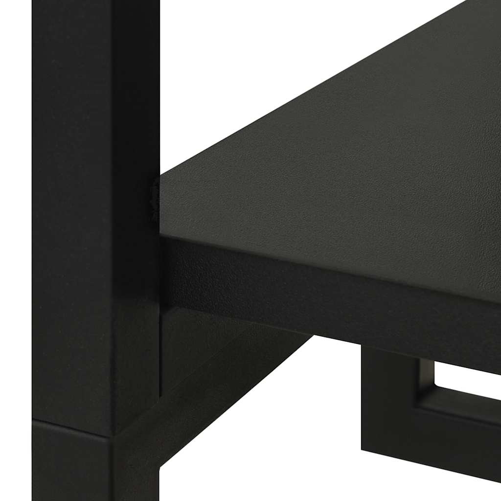 Ντουλάπα Μαύρη 90 x 40 x 213 εκ. από Μέταλλο και Μοριοσανίδα - Pakobazaar