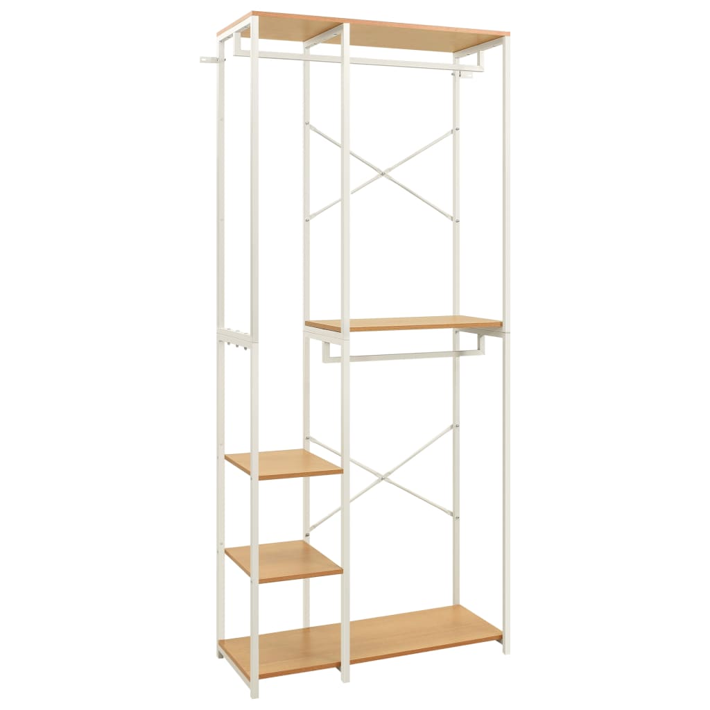 Ντουλάπα Λευκή/Χρ. Δρυς 90x40x213 εκ. από Μέταλλο & Μοριοσανίδα