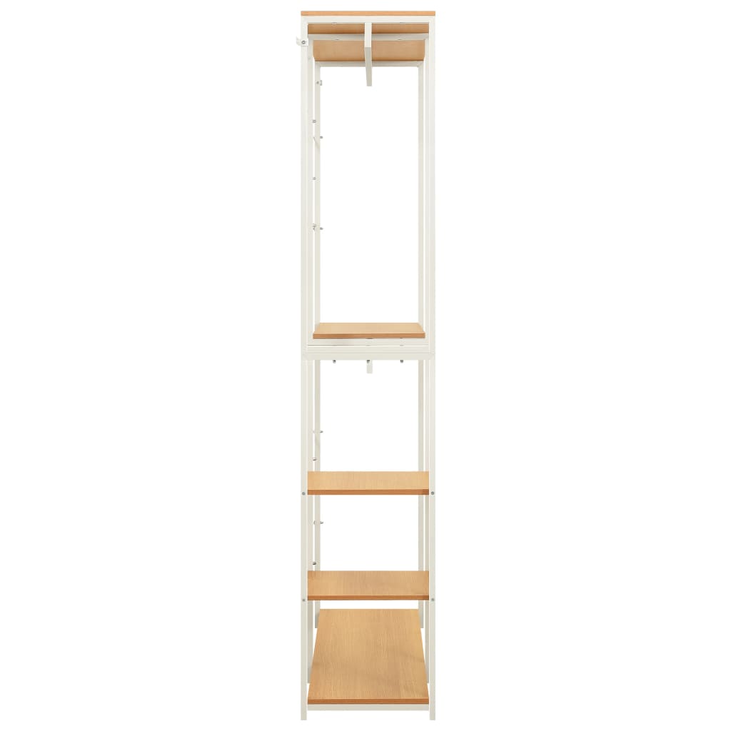 Ντουλάπα Λευκή/Χρ. Δρυς 90x40x213 εκ. από Μέταλλο & Μοριοσανίδα