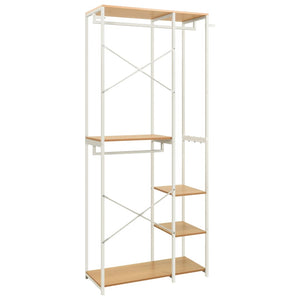 Ντουλάπα Λευκή/Χρ. Δρυς 90x40x213 εκ. από Μέταλλο & Μοριοσανίδα