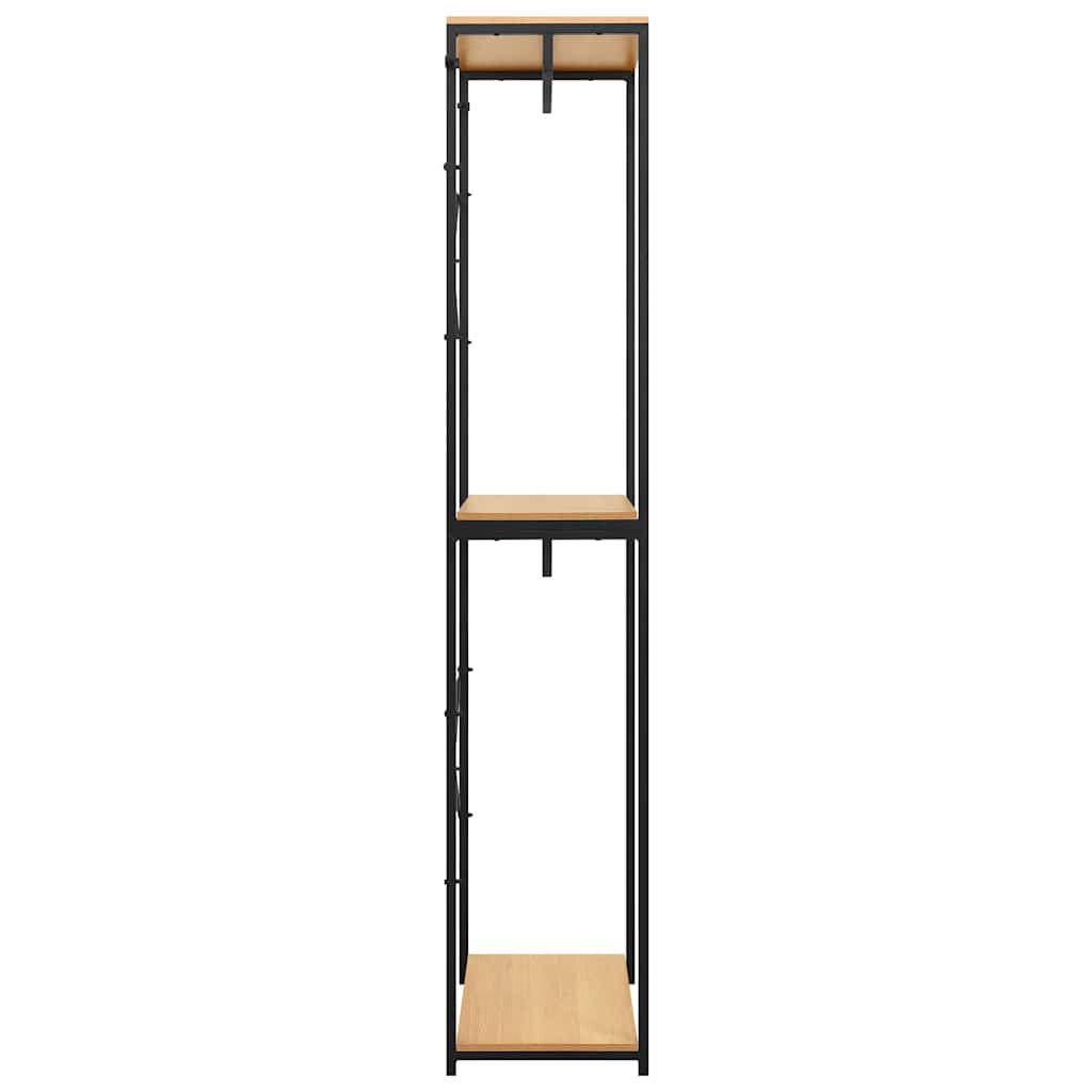 Ντουλάπα Μαύρη/Χρ. Δρυός 60x40x213 εκ. Μέταλλο & Μοριοσανίδα