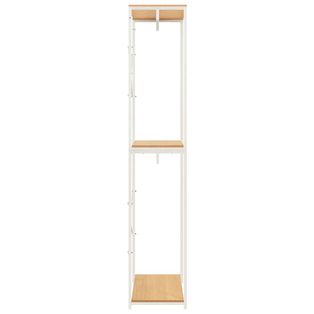 Ντουλάπα Λευκή/Χρ. Δρυός 60x40x213 εκ. Μέταλλο & Μοριοσανίδα