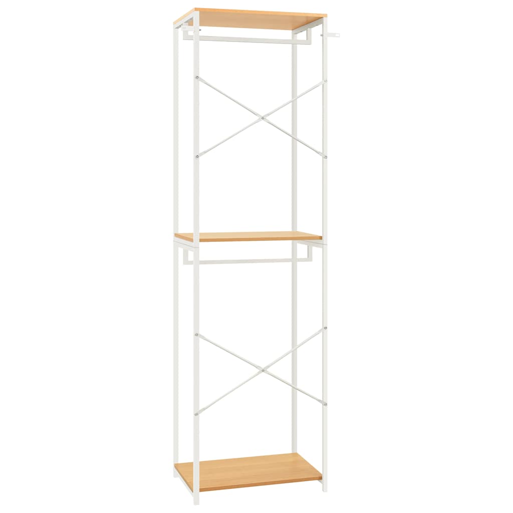 Ντουλάπα Λευκή/Χρ. Δρυός 60x40x213 εκ. Μέταλλο & Μοριοσανίδα