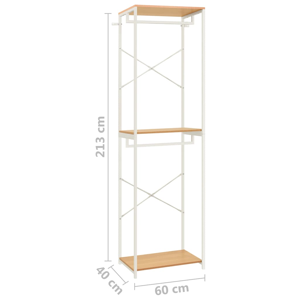 Ντουλάπα Λευκή/Χρ. Δρυός 60x40x213 εκ. Μέταλλο & Μοριοσανίδα