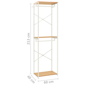 Ντουλάπα Λευκή/Χρ. Δρυός 60x40x213 εκ. Μέταλλο & Μοριοσανίδα