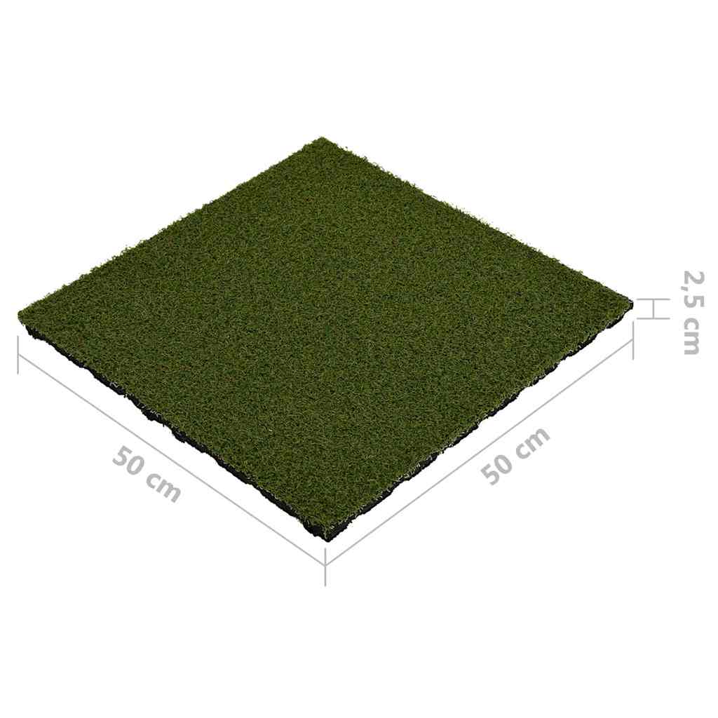 Πλακάκια Συνθετικού Χλοοτάπητα 8 τεμ. 50x50x2,5 εκ. Καουτσούκ