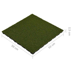 Πλακάκια Συνθετικού Χλοοτάπητα 8 τεμ. 50x50x2,5 εκ. Καουτσούκ