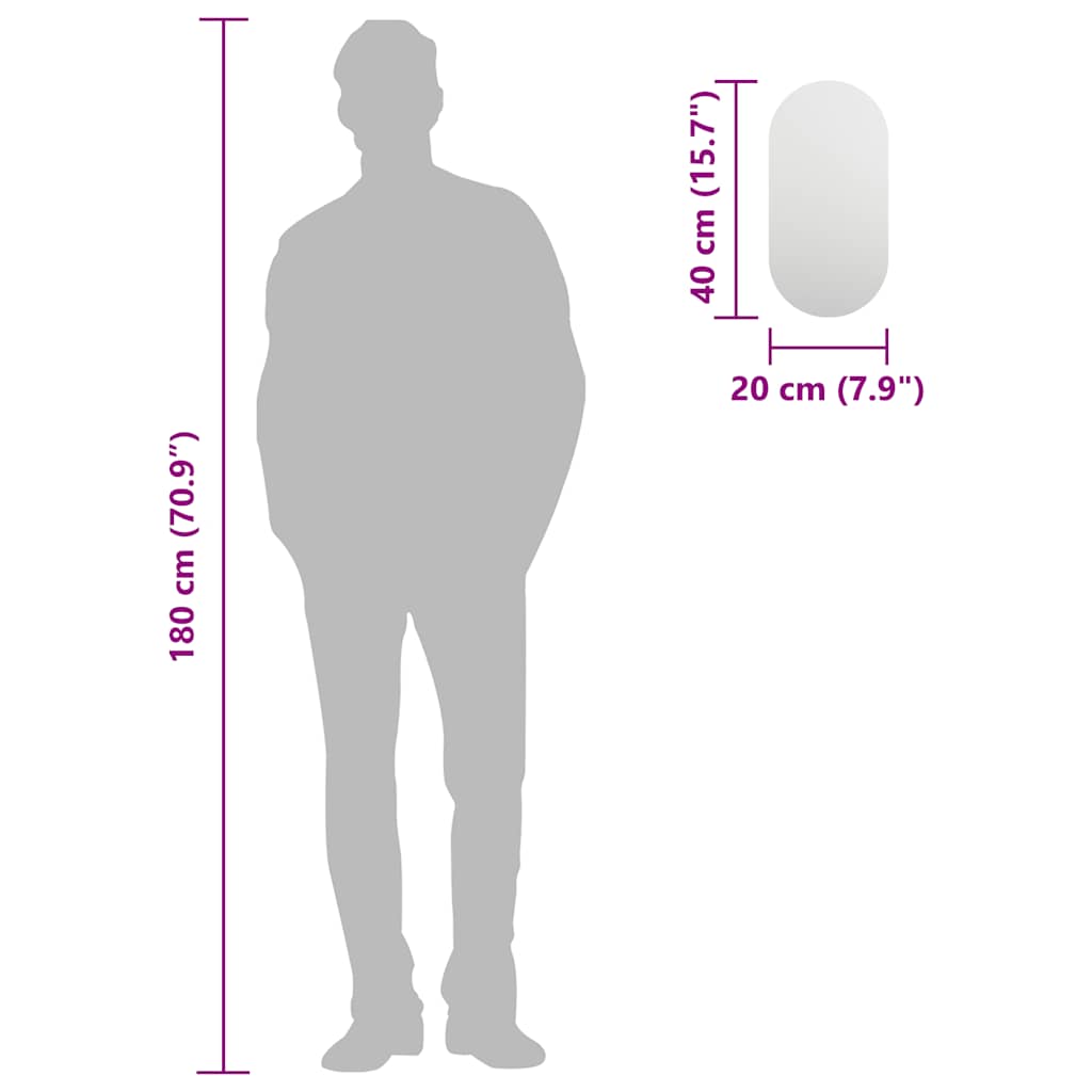 Καθρέφτης 40 x 20 εκ. Γυάλινος - Pakobazaar