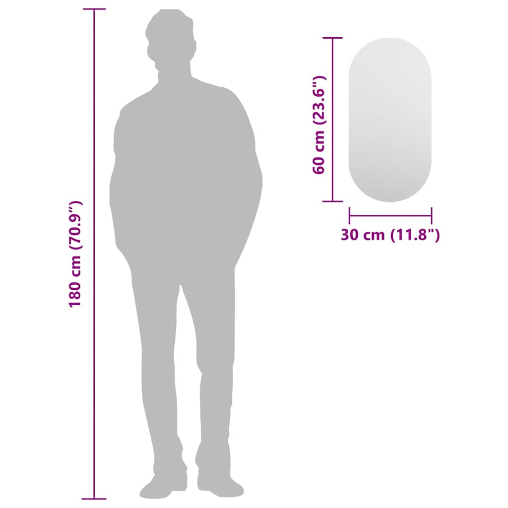 Καθρέφτης 60 x 30 εκ. Γυάλινος