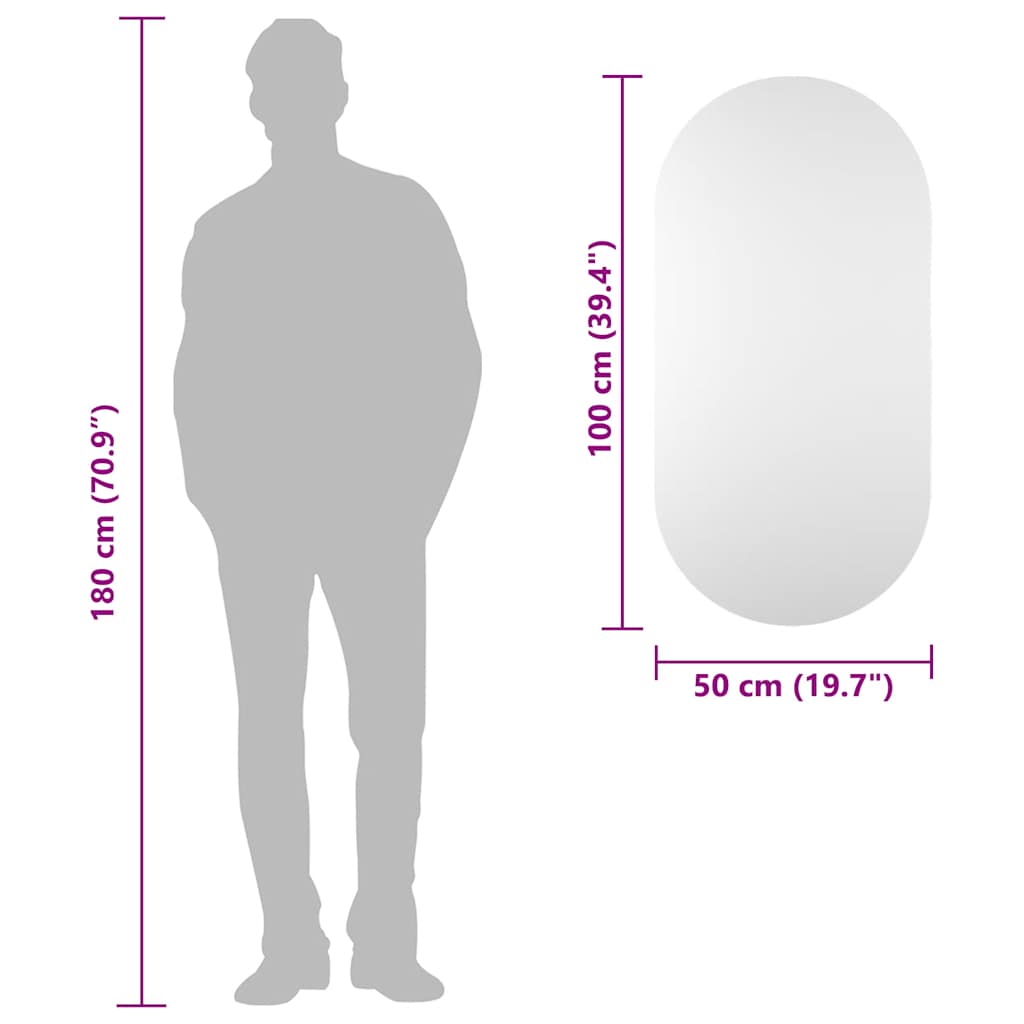 Καθρέφτης 100 x 50 εκ. Γυάλινος