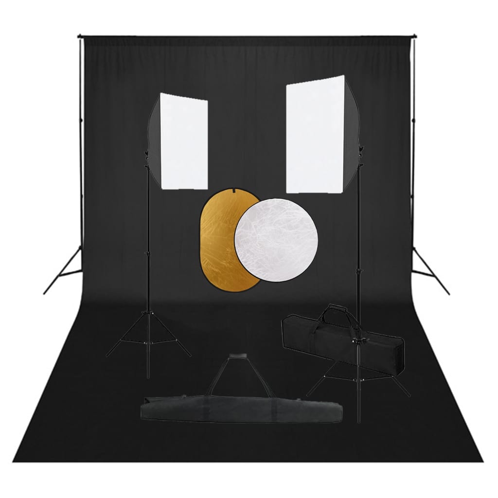 Κιτ Φωτογραφικού Στούντιο Softbox με Φώτα, Φόντο & Ανακλαστήρα - PAKOBAZAAR