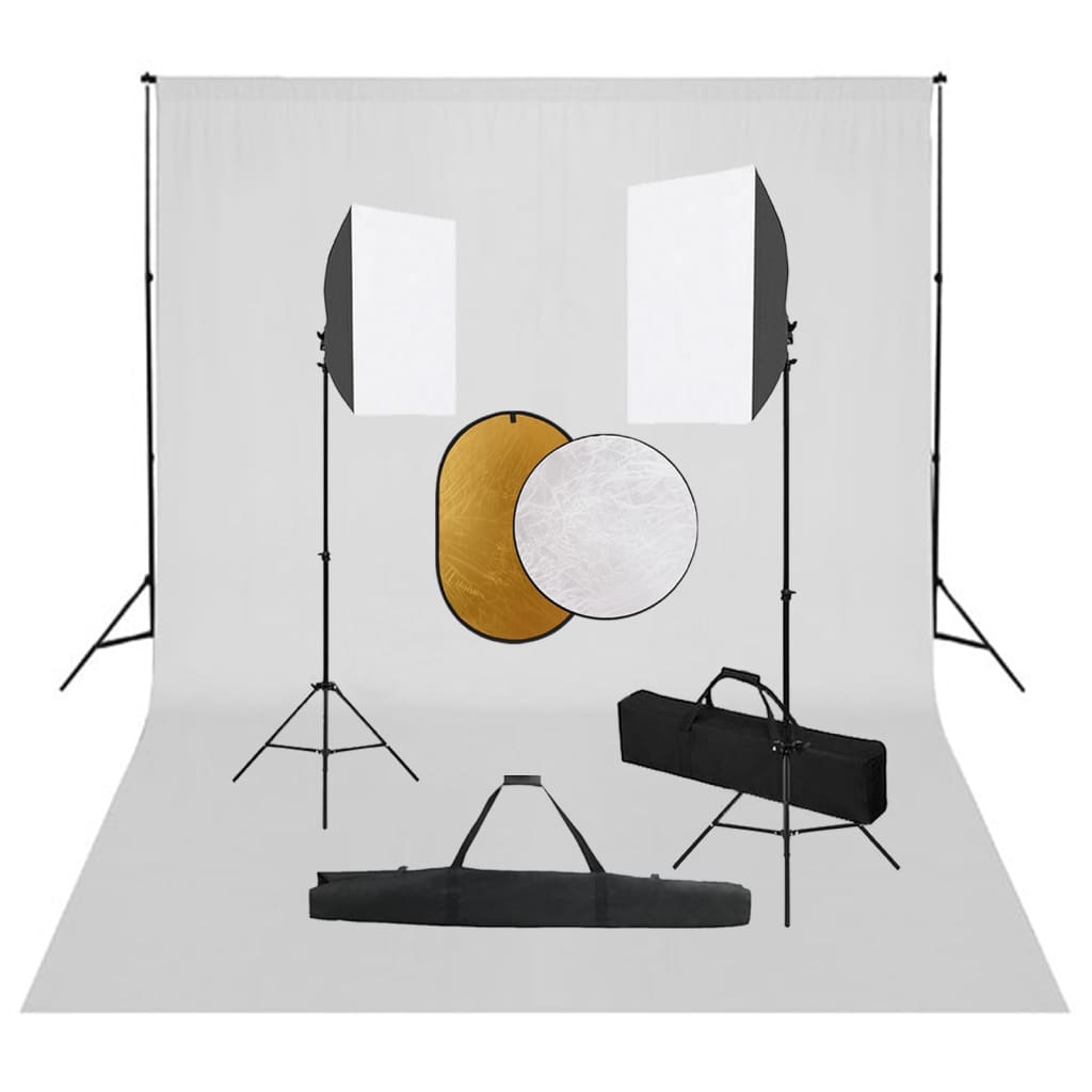 Κιτ Φωτογραφικού Στούντιο Softbox με Φώτα, Φόντο & Ανακλαστήρα - PAKOBAZAAR