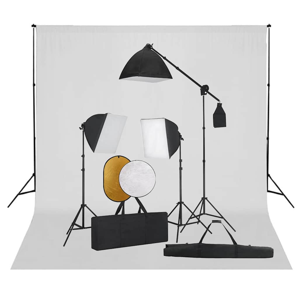 Κιτ Φωτογραφικού Στούντιο Softbox με Φώτα, Φόντο & Ανακλαστήρα