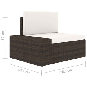 Σαλόνι Κήπου 8 Τεμαχίων Καφέ από Συνθετικό Ρατάν με Μαξιλάρια - Pakobazaar